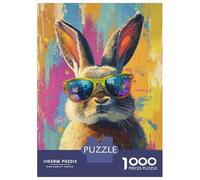 Adult Jigsaw Puzzle1000 Pieces Rabbit in Shades -1 Puzzles for Adults Relaxing Games Staycation Kill Time for Birthday, Chrismas 38x26cm/1000pcs