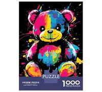 Adult Jigsaw Puzzle1000 Pieces Rainbow Teddy Bear Puzzles for Adults Relaxing Games Staycation Kill Time for Birthday, Chrismas 70x50cm/1000pcs