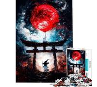 Adult Jigsaw Puzzle1000 Pieces Red Moon Balloon Jigsaw Puzzle Hands-on Game Difficult Challenge Deal As Gifts for The Whole Family (size 50x75cm)