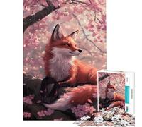 Adult Jigsaw Puzzle1000 Pieces Sakura Fox for Educational Game Challenge Toy Family Games Difficult Challenge Gifts Ideas (size 38x26cm)