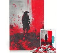 Adult Jigsaw Puzzle1000 Pieces Samurai Warrior in Red And Black, Educational Game, Decompressing Intellectual, Birthday And Unique Gifts 38x26cm