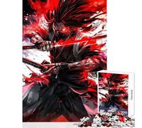 Adult Jigsaw Puzzle1000 Pieces Samurai Warrior Rage Educational Game Suitable for Couples Anti-Stress Toys Train Your Brain And Hands (75X50CM)