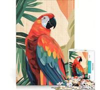 Adult Jigsaw Puzzle1000 Pieces Scarlet Macaw in Tropical Paradise Impossible Game Improve Memory with Fully Interlocking Randomly Shaped Pieces 50x75cm