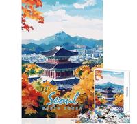 Adult Jigsaw Puzzle1000 Pieces Seoul Cityscape with Pagoda Practical Game for The Whole Family Home Decoration Toys Train Your Brain And Hands (38X52CM)