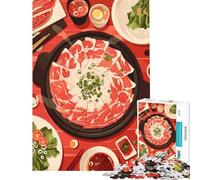 Adult Jigsaw Puzzle1000 Pieces Shabu-Shabu Feast︰ A Culinary Delight for Educational Game Challenge Toy Family Games Difficult Challenge Gifts Ideas (size 38x26cm)
