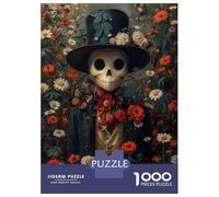 Adult Jigsaw Puzzle1000 Pieces Skeleton Man in Roses Adult Jigsaw Puzzle Family Games Pattern Assembly Deal As Gifts for The Whole Family 70x50cm/1000pcs