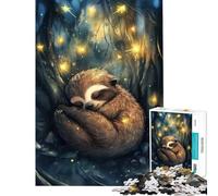 Adult Jigsaw Puzzle1000 Pieces Sleeping Sloth in Forest Difficult And Challenge Learning Educational Relaxing Games for Age 14+ Game (38x52cm)