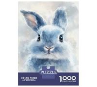Adult Jigsaw Puzzle1000 Pieces Soft Blue Bunny Puzzles for Adults Relaxing Games Staycation Kill Time for Birthday, Chrismas 70x50cm/1000pcs