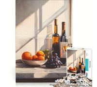 Adult Jigsaw Puzzle1000 Pieces Still Life with Wine And Fruit, Educational Game, Decompressing Intellectual, Birthday And Unique Gifts 38x26cm