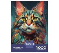 Adult Jigsaw Puzzle1000 Pieces The Attentive Cat Puzzles for Adults Relaxing Games Staycation Kill Time for Birthday, Chrismas 38x26cm/1000pcs
