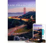 Adult Jigsaw Puzzle1000 Pieces The Golden Gate Bridge Flawless Edge Fun Mental Focus Game Quiet Fun Play Xmas Decor Gift (50x75cm)