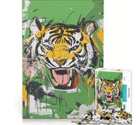 Adult Jigsaw Puzzle1000 Pieces Tiger Roar Abstract Art Educational Toy Precision Cutting Improving Love between Couples 50x75cm