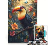 Adult Jigsaw Puzzle1000 Pieces Toucan in A Tropical Paradise Educational Toy Precision Cutting Improving Love between Couples 50x75cm