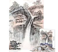 Adult Jigsaw Puzzle1000 Pieces Traditional Waterfall Educational Toy Great Gift for Games Relax Games with Matching Poster And Trivia Sheet size 38x26cm