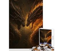Adult Jigsaw Puzzle1000 Pieces Two Dragons Face-Off Educational Game Suitable for Couples Anti-Stress Toys Train Your Brain And Hands (38X52CM)