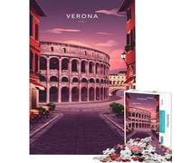 Adult Jigsaw Puzzle1000 Pieces Verona, Italy Cityscape Fun at Home Activities, Difficult Challenge Home Decoration Toys for Ages 14 And over (38x52cm)