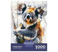 Adult Jigsaw Puzzle1000 Pieces Watercolor Koala Bear Adult Jigsaw Puzzle Family Games Pattern Assembly Deal As Gifts for The Whole Family 38x26cm/1000pcs