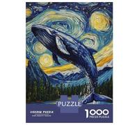 Adult Jigsaw Puzzle1000 Pieces Whale's Starry Leap-1 Adult Jigsaw Puzzle Family Games Pattern Assembly Deal As Gifts for The Whole Family 38x26cm/1000pcs