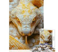 Adult Jigsaw Puzzle1000 Pieces White And Yellow Python Educational Game A Work of Art Toy Wall Decor Unique Gifts for Birthday And Christmas (38X26CM)