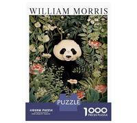 Adult Jigsaw Puzzle1000 Pieces William Morris Panda Floral Exhibition Puzzles for Adults Relaxing Games Staycation Kill Time for Birthday, Chrismas 52x38cm/1000pcs