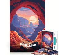 Adult Jigsaw Puzzle1000 Pieces Wind Cave National Park Illustration Flawless Edge Fun Mental Focus Game Quiet Fun Play Xmas Decor Gift (50x75cm)