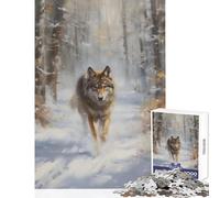 Adult Jigsaw Puzzle1000 Pieces Winter Wolf Approaching Puzzles for Teenagers Enhance Memory Every Piece Is Unique - Challenging Family Fun Game (38x26cm)