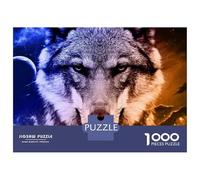 Adult Jigsaw Puzzle1000 Pieces Wolf Galaxy Adult Jigsaw Puzzle Brain Teaser Game But Fun And Humorous Deal As Gifts for The Whole Family 38x26cm/1000pcs