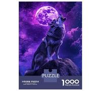 Adult Jigsaw Puzzle1000 Pieces Wolf Moon Night Howl-1 Puzzles for Adults Relaxing Games Staycation Kill Time for Birthday, Chrismas 52x38cm/1000pcs