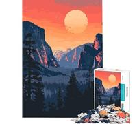 Adult Jigsaw Puzzle1000 Pieces Yosemite Mountain Art for Educational Game Challenge Toy Relax Games Stress Reliever Birthday Gifts (Size 38x52cm)