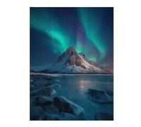 Adult Jigsaw Puzzle1000pcs(52x38cm) Aurora Borealis Mountain Landscape Jigsaw for Adults Hands-on Game Stress Reliever Deal As Gifts for The Whole Family 1000pcs(52x38cm)