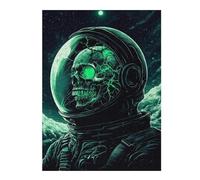 Adult Jigsaw Puzzle1000pcs(52x38cm) Space Horror Astronaut Skull Art Jigsaw for Adults Hands-on Game Stress Reliever Deal As Gifts for The Whole Family 1000pcs(52x38cm)