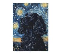 Adult Jigsaw Puzzle1000pcs(52x38cm) Starry Night Cocker Spaniel Art Print-6 Jigsaw for Adults Hands-on Game Stress Reliever Deal As Gifts for The Whole Family 1000pcs(52x38cm)