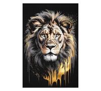 Adult Jigsaw Puzzle1000pcs(75x50cm) Aureate Sovereign - Lion’s Roar in Abstract Gold & Ebony Puzzles for Adults Relax Games Difficult Challenge Deal As Gifts for The Whole Family 1000pcs(75x50cm)