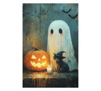 Adult Jigsaw Puzzle1000pcs(75x50cm) Halloween Ghost And Cat Scene Jigsaw for Adults Hands-on Game Stress Reliever Deal As Gifts for The Whole Family 1000pcs(75x50cm)