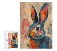 Adult Jigsaw Puzzle300 PCS Abstract Rabbit Art Print Puzzles for Teenagers Stress Reliever Every Piece Is Unique - Challenging Game Toys 300 PCS