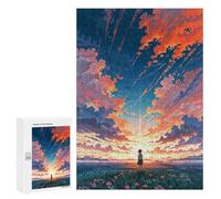 Adult Jigsaw Puzzle300 PCS Anime Sunset Landscape Jigsaw Puzzle Brain Teaser Game Pattern Assembly Unique Birthday And Gifts 300 PCS
