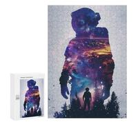 Adult Jigsaw Puzzle300 PCS Astronaut Galaxy Silhouett Puzzles for Adults Relaxing Games Improve Memory Deal As Gifts for The Whole Family 300 PCS