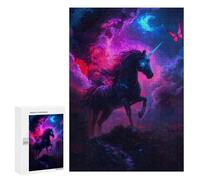 Adult Jigsaw Puzzle300 PCS Black Unicorn in Nebula Puzzles for Adults Relaxing Games Improve Memory Deal As Gifts for The Whole Family 300 PCS