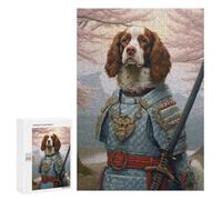 Adult Jigsaw Puzzle300 PCS Brittany Spaniel Samurai Teenagers Puzzles Brain Teaser Game Improve Memory Help The Brain Exercise 300 PCS