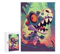 Adult Jigsaw Puzzle300 PCS Cartoon Dinosaur in Jungle Halloween Teenagers Puzzles Brain Teaser Game Improve Memory Help The Brain Exercise 300 PCS