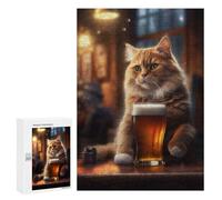 Adult Jigsaw Puzzle300 PCS Cat Pub Beer Puzzles for Adults Relaxing Games Improve Memory Deal As Gifts for The Whole Family 300 PCS