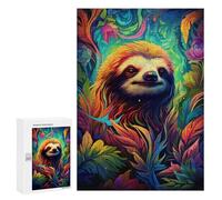 Adult Jigsaw Puzzle300 PCS Colorful Sloth Illustration Teenagers Puzzles Brain Teaser Game Home Decoration Unique Birthday And Gifts 300 PCS