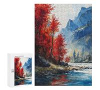 Adult Jigsaw Puzzle300 PCS Crimson Cliffs Serenity Puzzles for Adults Relaxing Games Improve Memory Deal As Gifts for The Whole Family 300 PCS