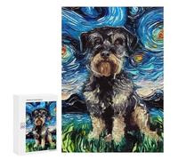 Adult Jigsaw Puzzle300 PCS Dog Starry Night Schnoodle Puzzles for Adults Relaxing Games Improve Memory Deal As Gifts for The Whole Family 300 PCS