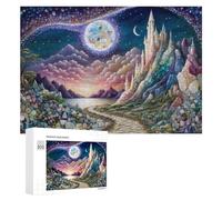 Adult Jigsaw Puzzle300 PCS Enchanted Castle Under A Starry Sky Teenagers Puzzles Brain Teaser Game Home Decoration Unique Birthday And Gifts 300 PCS