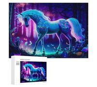 Adult Jigsaw Puzzle300 PCS Enchanted Unicorn in Mystical Forest Teenagers Puzzles Brain Teaser Game Home Decoration Unique Birthday And Gifts 300 PCS