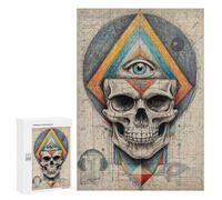 Adult Jigsaw Puzzle300 PCS Geometric Skull Abstract Puzzles for Adults Relaxing Games Improve Memory Deal As Gifts for The Whole Family 300 PCS