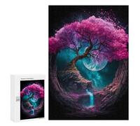 Adult Jigsaw Puzzle300 PCS Magic Tree Full Moon Puzzles for Adults Relaxing Games Improve Memory Deal As Gifts for The Whole Family 300 PCS