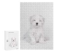 Adult Jigsaw Puzzle300 PCS Maltese Dog Puppy Teenagers Puzzles Brain Teaser Game Improve Memory Help The Brain Exercise 300 PCS