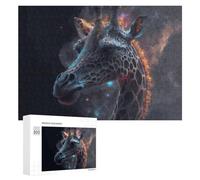 Adult Jigsaw Puzzle300 PCS Neon Giraffe A Digital Art Masterpiece Teenagers Puzzles Brain Teaser Game Home Decoration Unique Birthday And Gifts 300 PCS
